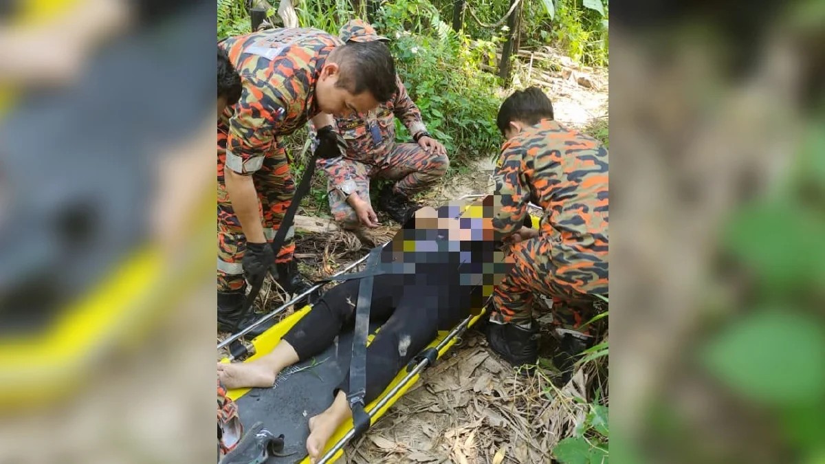 காயமுற்ற மாதுவை தீயணைப்புப்படையினர் உதவினர்