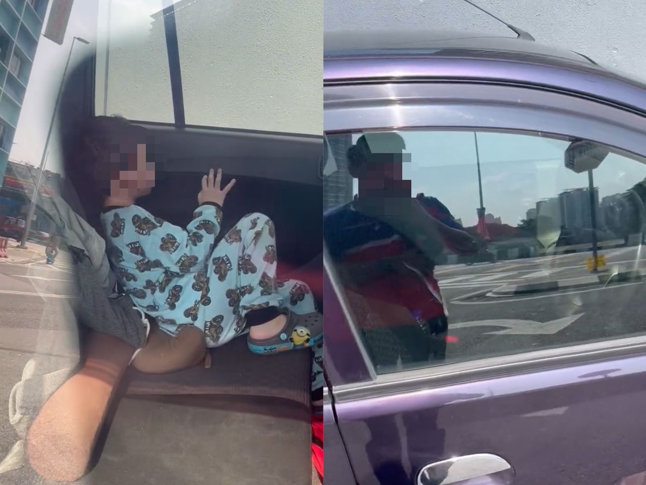 காரின் கண்ணாடி உடைக்கப்பட்டு சிறார் காப்பாற்றப்பட்டார்