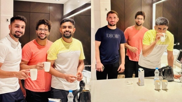 இந்தியா வந்தவுடன் சர்ச்சையை கிளப்பிய பாகிஸ்தான் வீரர்கள்! கையில் என்ன அது? பாபர் ஆஸம் வேறயா? ஷாக்