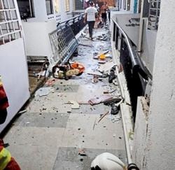 அடுக்குமாடி குடியிருப்பில் எரிவாயு களன் வெடித்தது