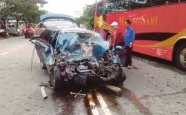 பிடிஆர்எம் பேருந்து மீது மோதிய வாகன ஓட்டுநர்