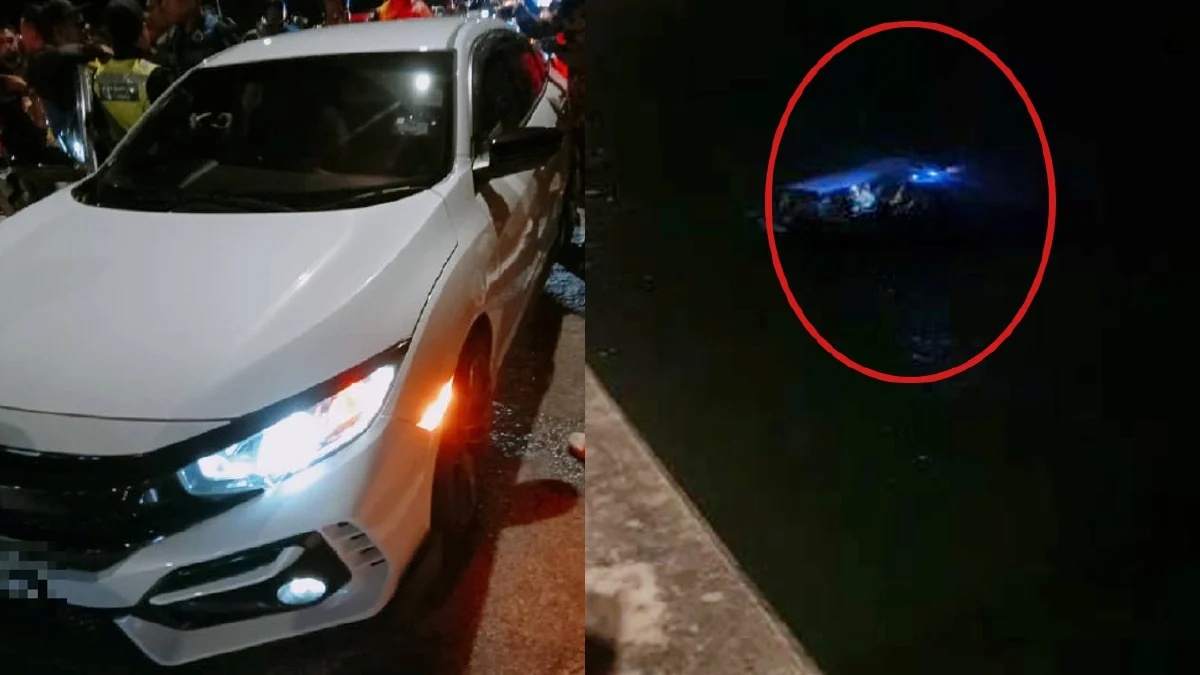 ஆண், பெண் பாலத்தில் சண்டையிட்டு விழுந்தனர்