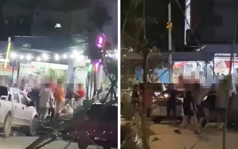 உணவகத்தின் முன்புறம் சண்டையிட்ட ஐவர் கைது !