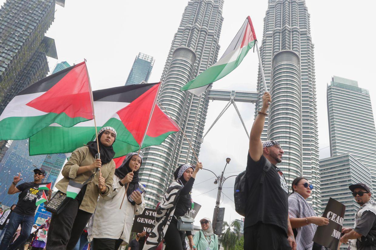 பாலஸ்தீன ஆதரவு பேரணி சமூகமாக நடைபெற்றது