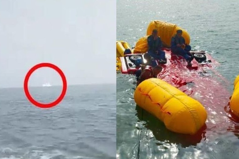 ஹெலிகாப்படர் விழுந்து நொறுங்கியது, நால்வர் உயிர் தப்பினர்