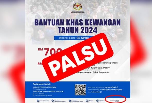பொதுச்சேவை ஊழியர்களுக்கான 700 ரிங்கிட் சிறப்பு உதவி நிதி உண்மையல்ல!