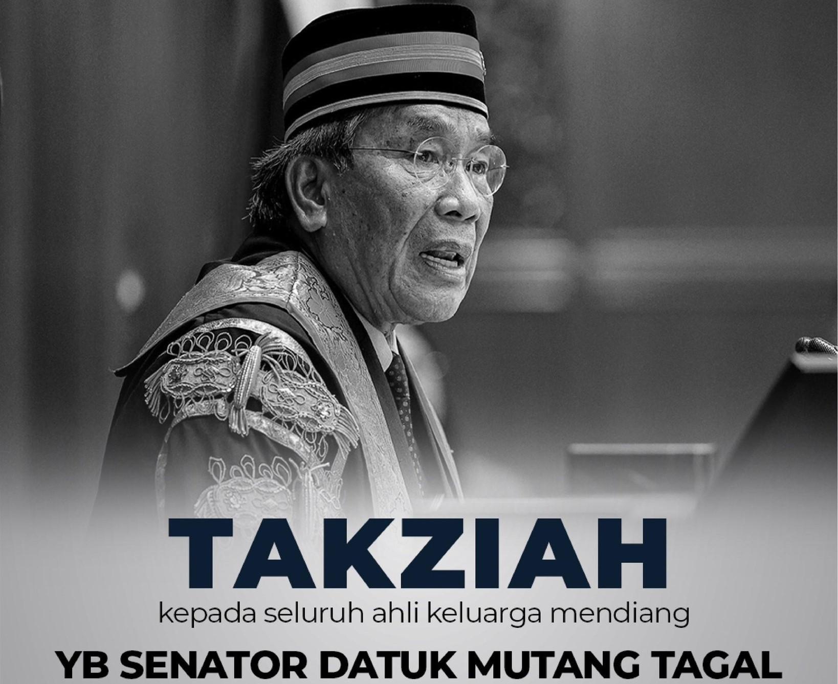 மேலவைத் தலைவர் டத்தோ முத்தாங் தகால் காலமானார்