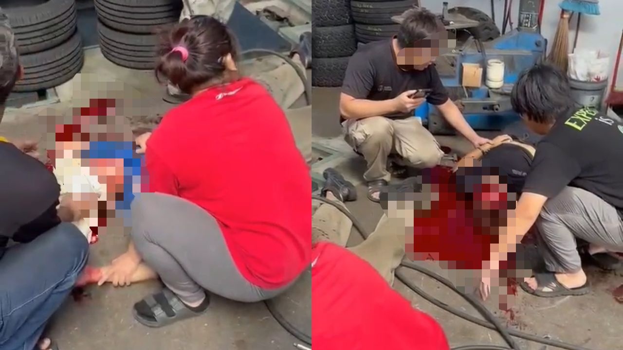 மண்வாரி இயந்திரத்தின் டயர் வெடித்து, தொழிலாளர் உயிரிழந்தார்