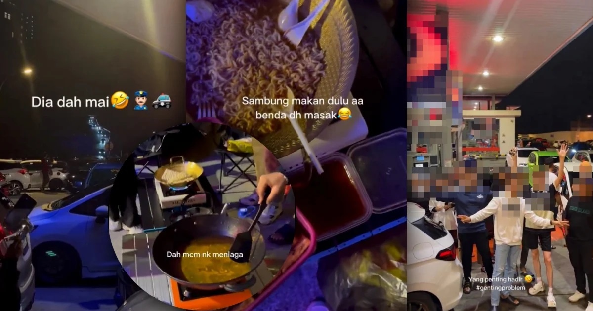 பெட்ரோல் நிலையத்தில் திடீர் உணவு சமைத்த 15 பேர் கைது