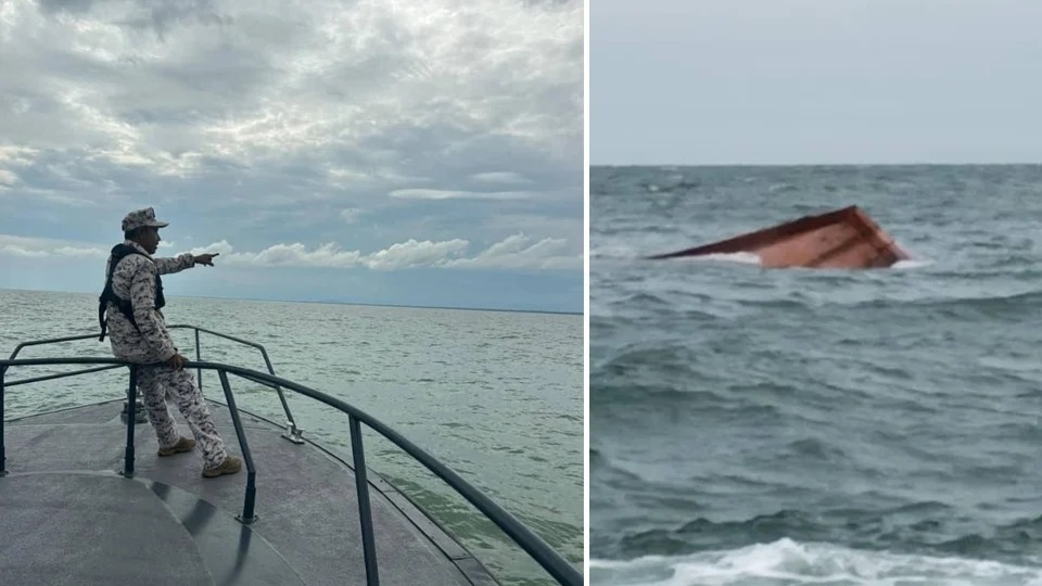 மீனவப்படகு கவிழ்ந்தது, நால்வர் காணவில்லை