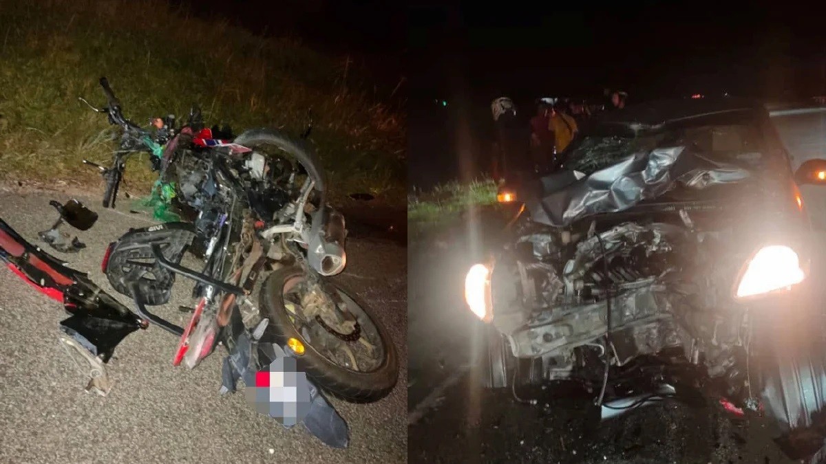 கார் மீது மோட்டார் சைக்கிள் மோதியதில் இரு சகோதரர்கள் உயிரிழந்தனர்