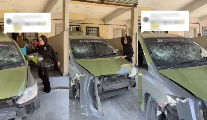 காரின் கண்ணாடியை உடைத்து சேதப்படுத்தினார்