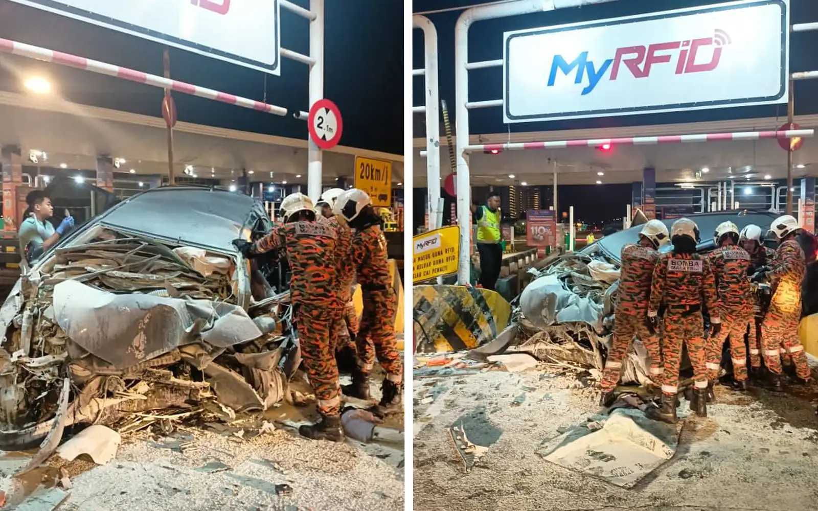 டோல் சாவடி சுவரை வாகனம் மோதியது: இருவர் பலி