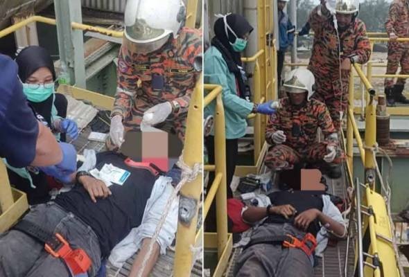 கயிற்றில் தொங்கிய ஆடவரை மீட்புப்படையினர் காப்பாற்றினர்