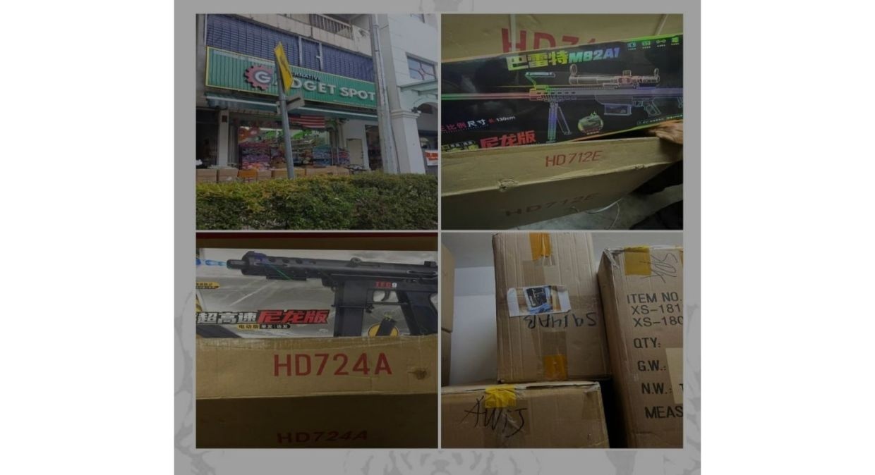 600 க்கும் மேற்பட்ட மாதிரி துப்பாக்கிகள் பறிமுதல்