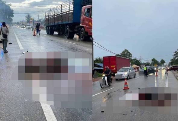 லோரியின் சக்கரத்தில் சிக்கி மோட்டார் சைக்கிளோட்டி பலி