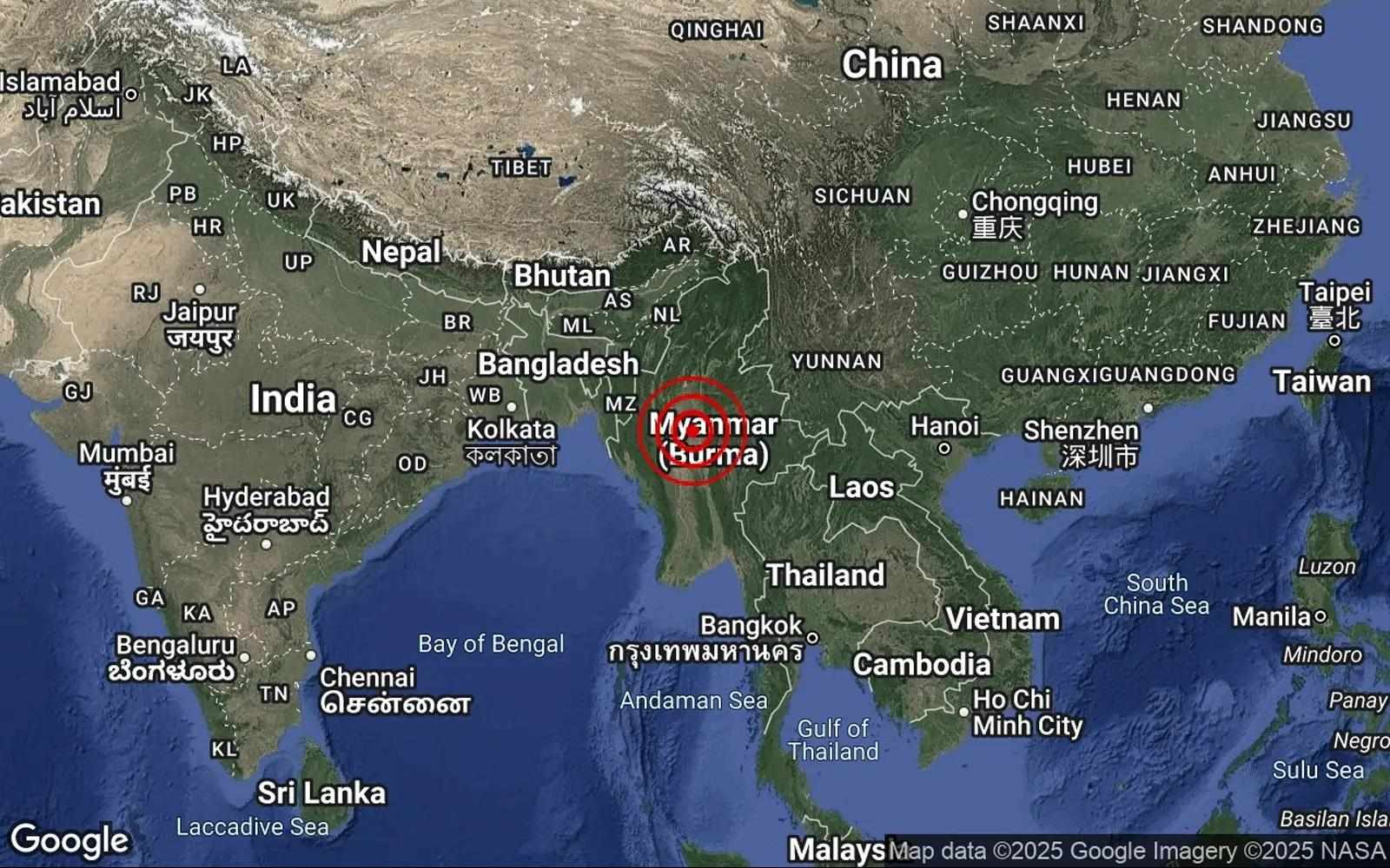 மியன்மாரில் ஏற்பட்ட நில நடுக்கம் - மலேசியாவில் உணரப்பட்டது