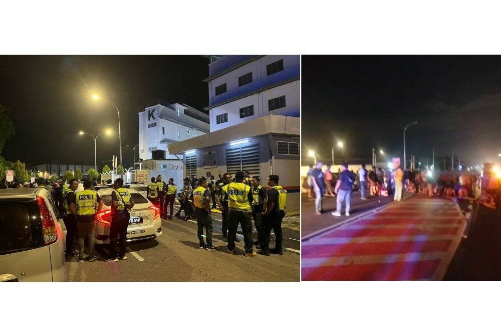 விபத்தினால் தெலுக் இந்தானில் ஆயிரத்திற்கும் மேற்பட்டோர் சாலை மறியல் போராட்டம் - 13 நேபாளியர்கள் கைது