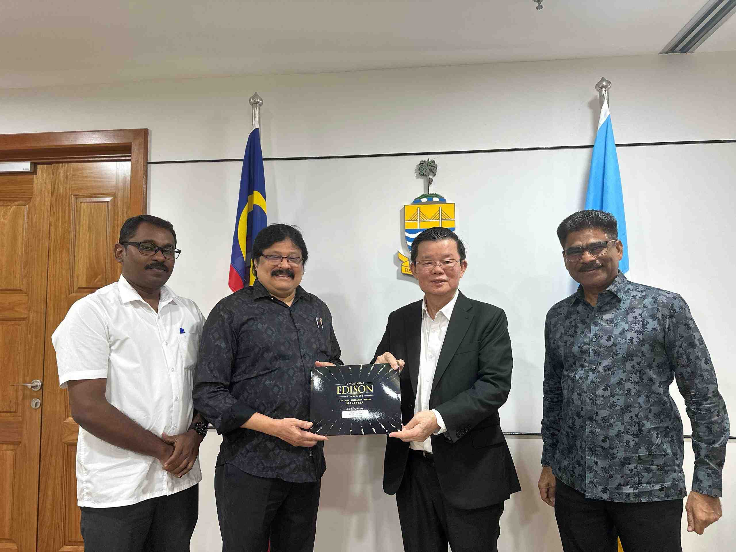 எடிசன் திரை விருது விழாவிற்கு பினாங்கு மாநில முதல்வர் அவர்களுக்கு அழைப்பு
