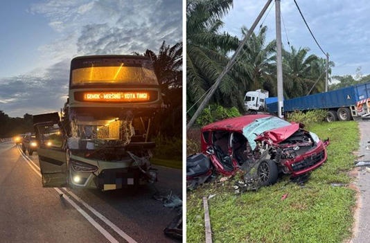 விபத்தில் அறுவர் காயம் - மெர்சிங்கில் சம்பவம்