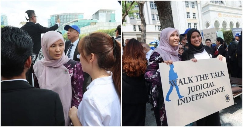 வழக்கறிஞர்கள் பேரணியில் நூருல் இஸ்ஸா கலந்து கொண்டார்