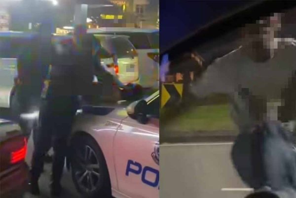 காரை எட்டி உதைத்து ஆபாச சைகையைக் காட்டிய நபர் கைது