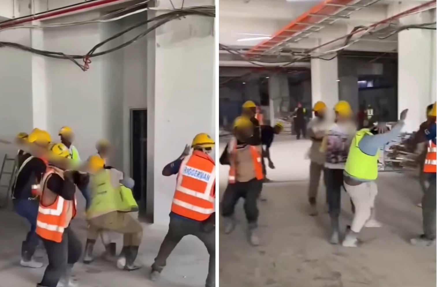 கட்டுமானத் தளத்தில் கைகலப்பு, ஒன்பது பேர் கைது