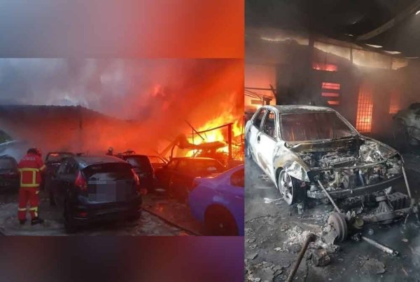 நான்கு கடைகள் தீயில் அழிந்தன