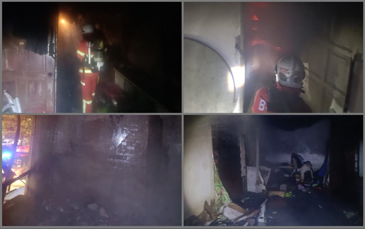 தீ பரவிய கடை வீட்டிற்குள் சிக்கிக் கொண்ட நால்வர் காப்பாற்றப்பட்டனர்