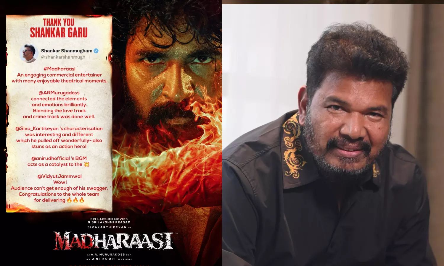 மதராஸி படக் குழுவைப் பாராட்டிய இயக்குநர் ஷங்கர்