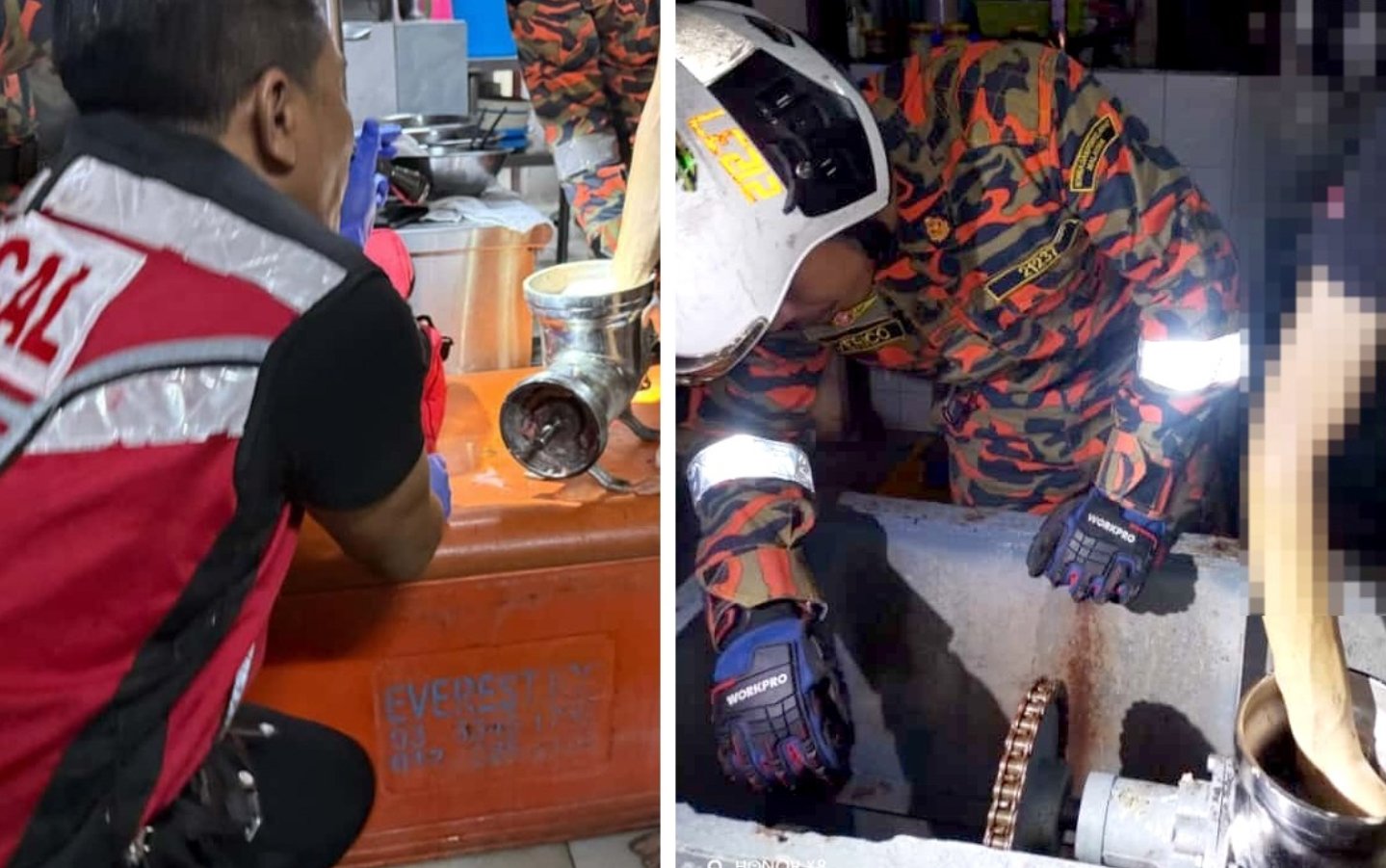 ஈப்போவில் அரவை இயந்திரத்தில் சிக்கிய உரிமையாளரின் கை - 1 மணி நேரப் போராட்டத்திற்குப் பின்பு மீட்பு!