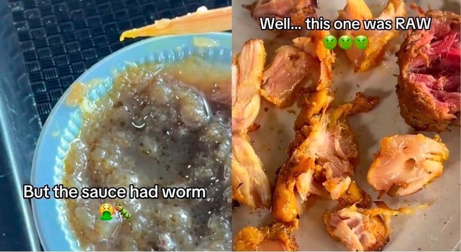 சாத்தேவில் பச்சை இறைச்சி, சாஸில் நெளிந்த புழுக்கள்: காஜாங் உணவகம் மீது பெண் புகார்!