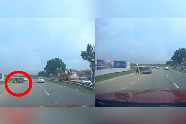 கணவனின் அடியைத் தாங்கிக் கொள்ள முடியாமல் காரிலிருந்து குதித்த மனைவி