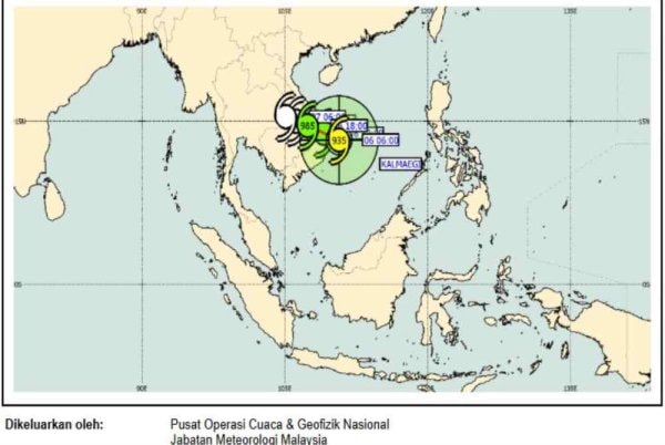 Kalmaegi புயல் சபாவில் கண்டறியப்பட்டுள்ளது
