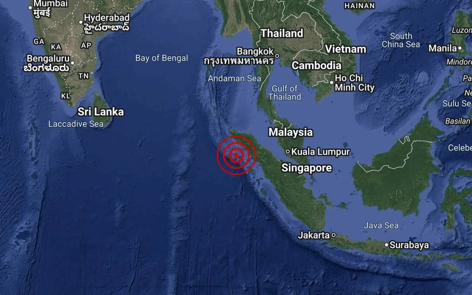 வட சுமத்திராவில் நில நடுக்கம் மலேசியாவில் உணரப்பட்டது