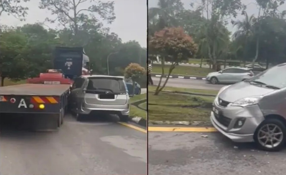 வாகனங்களை இடித்துத் தள்ளிய டிரேலர் லோரி