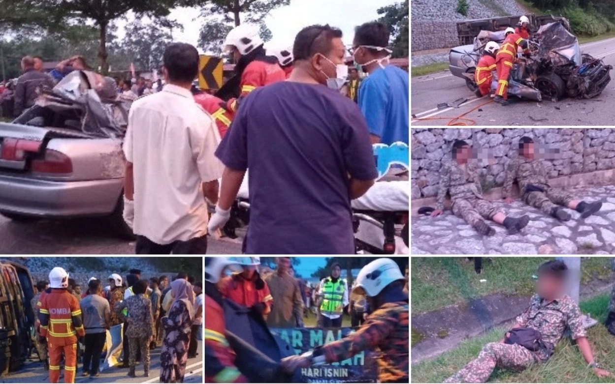 மாச்சாங்கில் இராணுவ லோரியும் காரும் மோதி விபத்து: இராணுவ வீரர் பலி, 4 பேர் காயம்