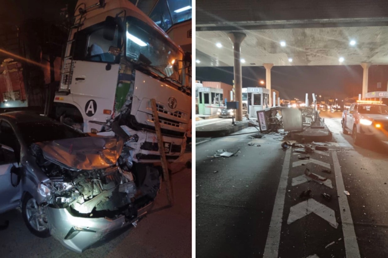 கோத்தா கெமுனிங் டோல் சாவடியில் லோரி மோதி விபத்து: 7 பேர் காயம்