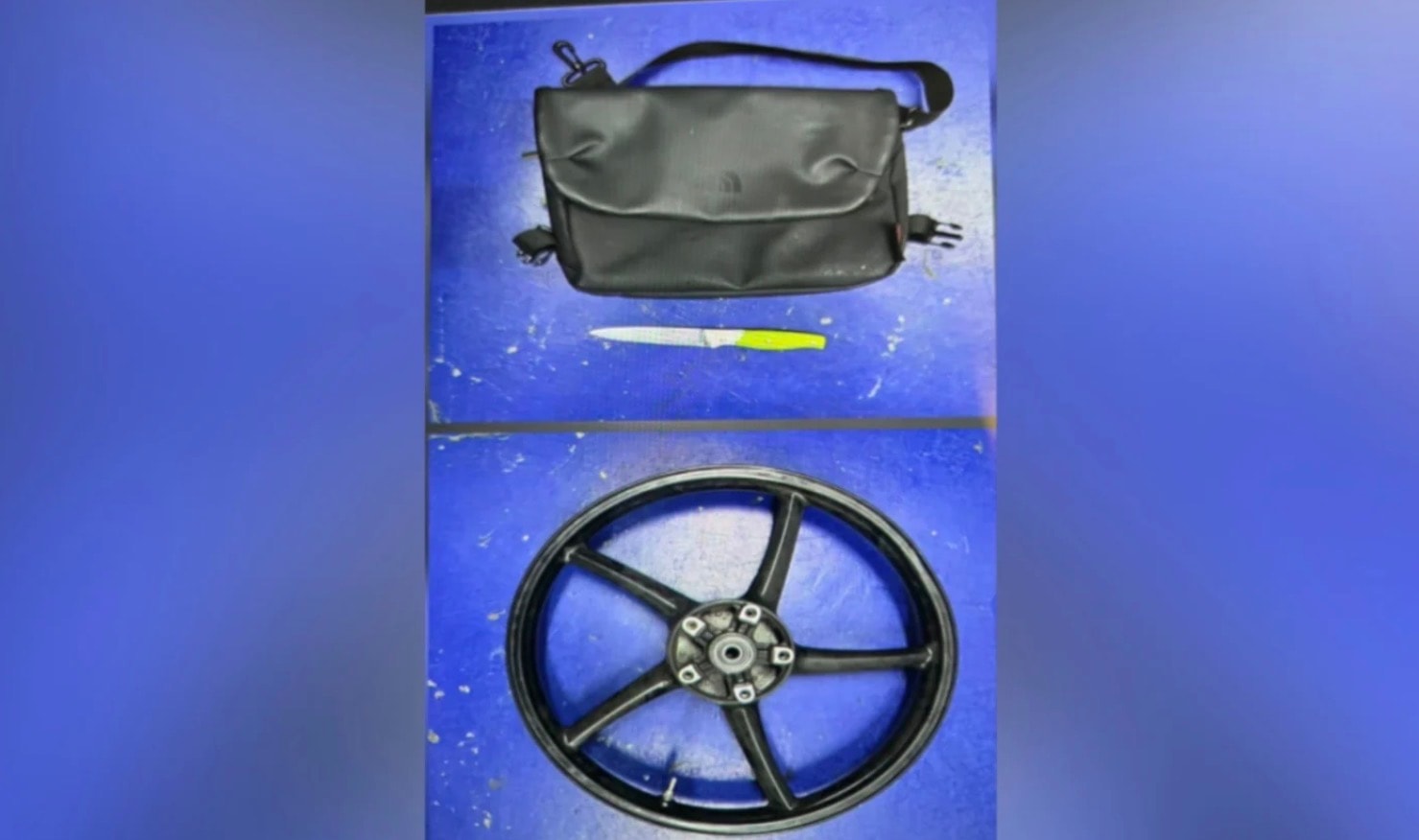 போலீஸ் நிலையத்தில் ரகளை: போலீஸ்காரரைத் தாக்கி, மோட்டார் சைக்கிள் ரிம்மை வீசிய இளைஞர் கைது