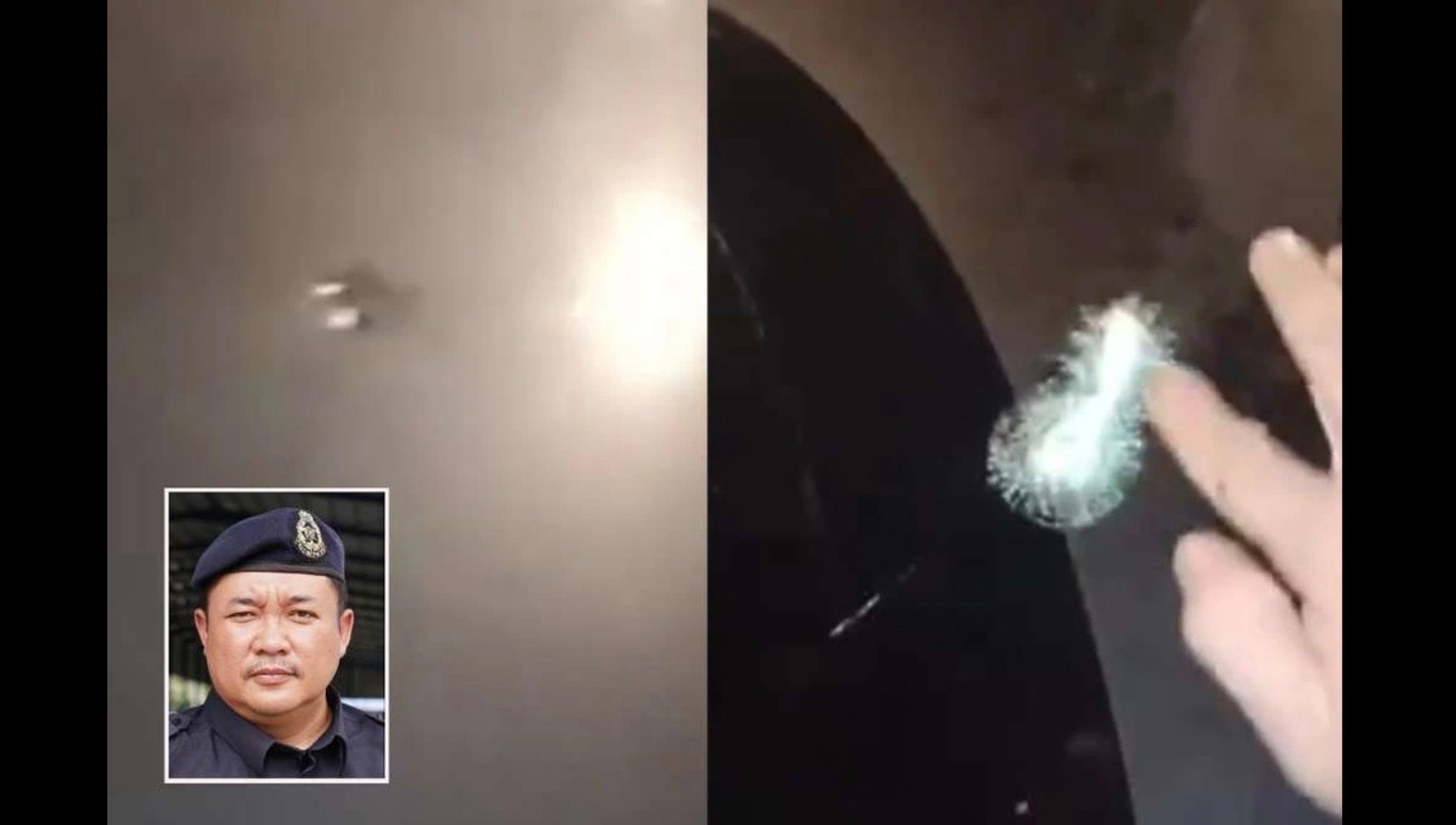 வாகனத்தின் மீது கற்களை எறிந்த நபர்கள் தேடப்பட்டு வருகின்றனர்