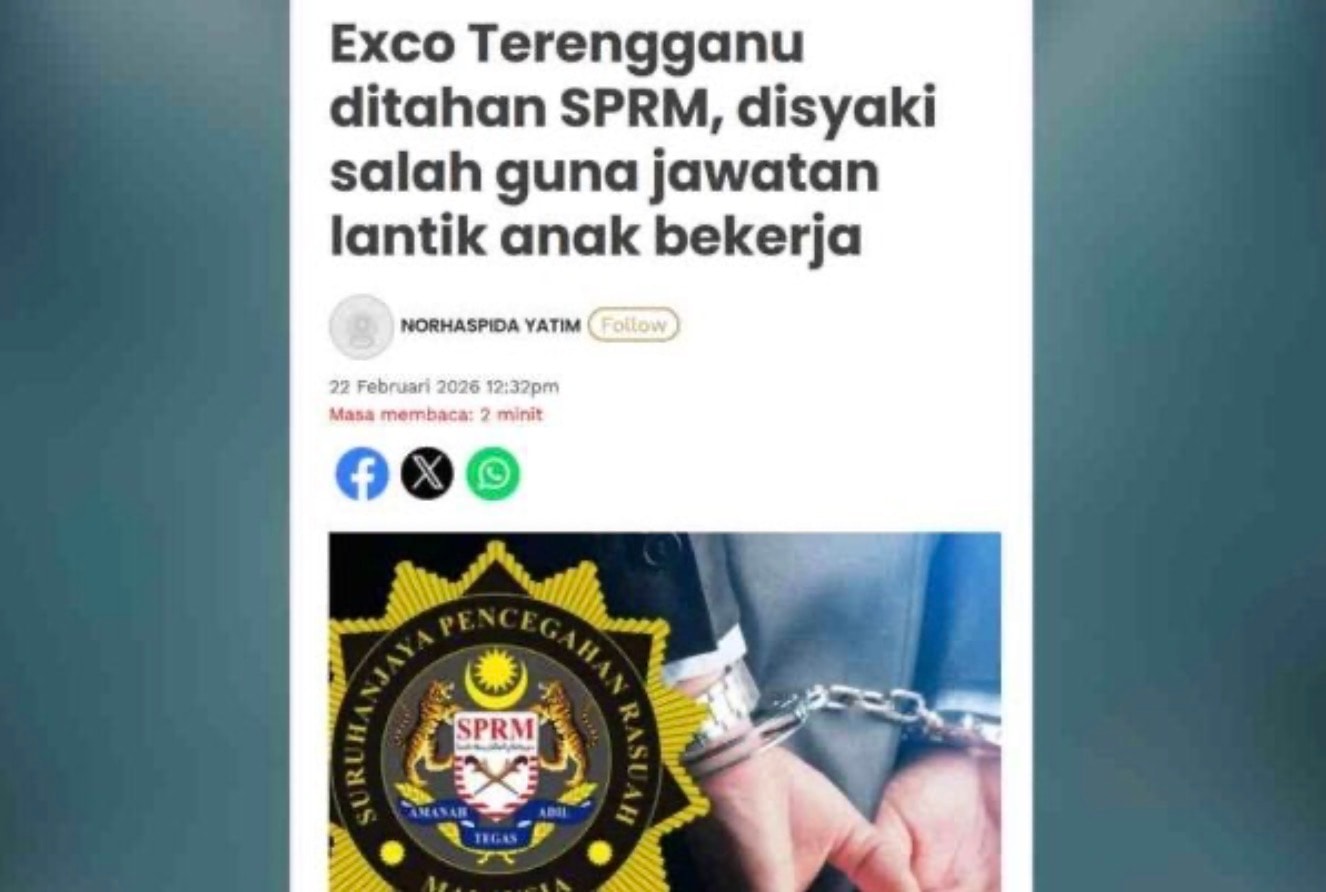 பதவி துஷ்பிரயோகம்: திரங்கானு ஆட்சிக்குழு உறுப்பினர் நாளை நீதிமன்றத்தில் நிறுத்தப்படுகிறார்