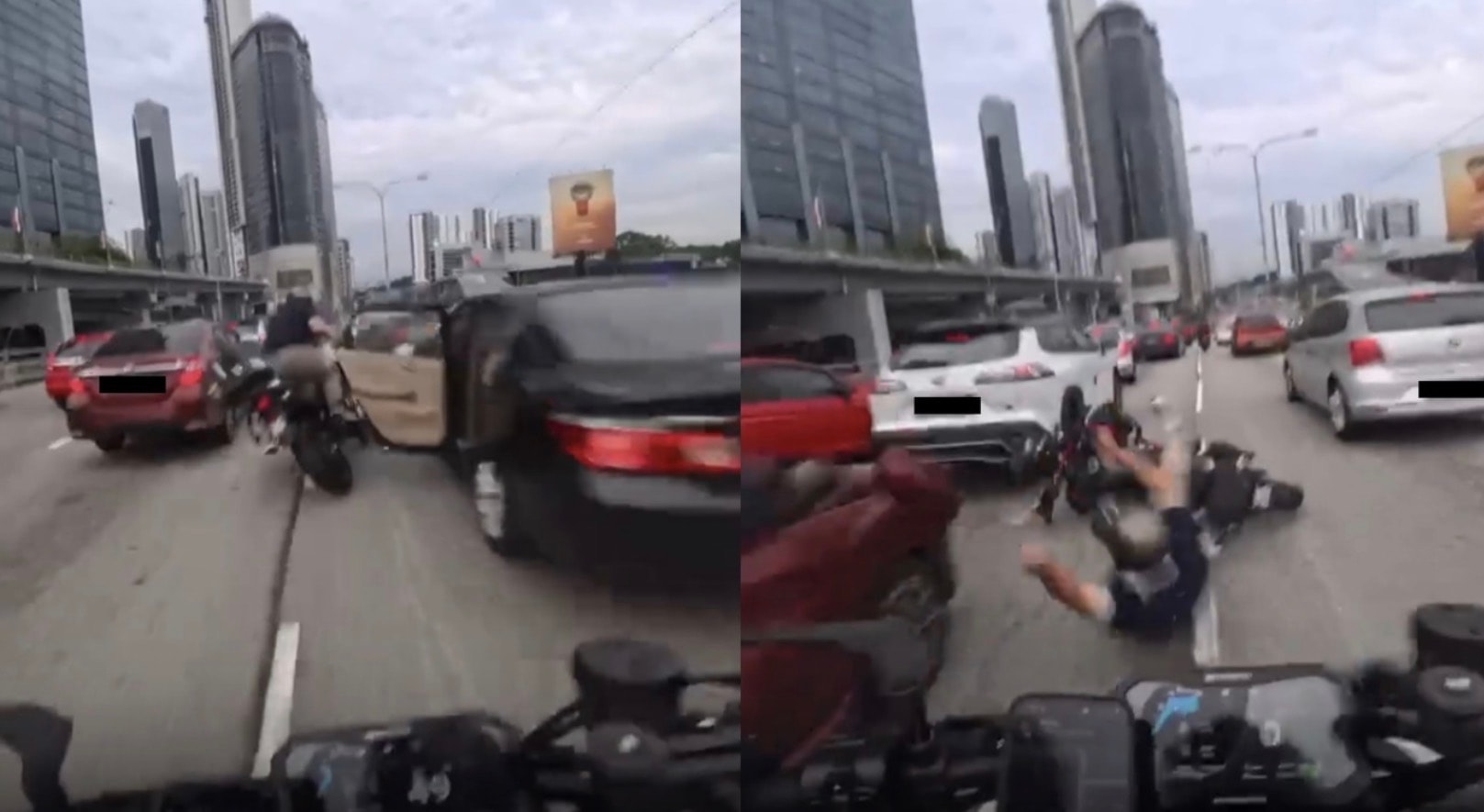 திடீரென திறக்கப்பட்ட கார் கதவு: மோட்டார் சைக்கிள் ஓட்டுநர் கை முறிந்தது