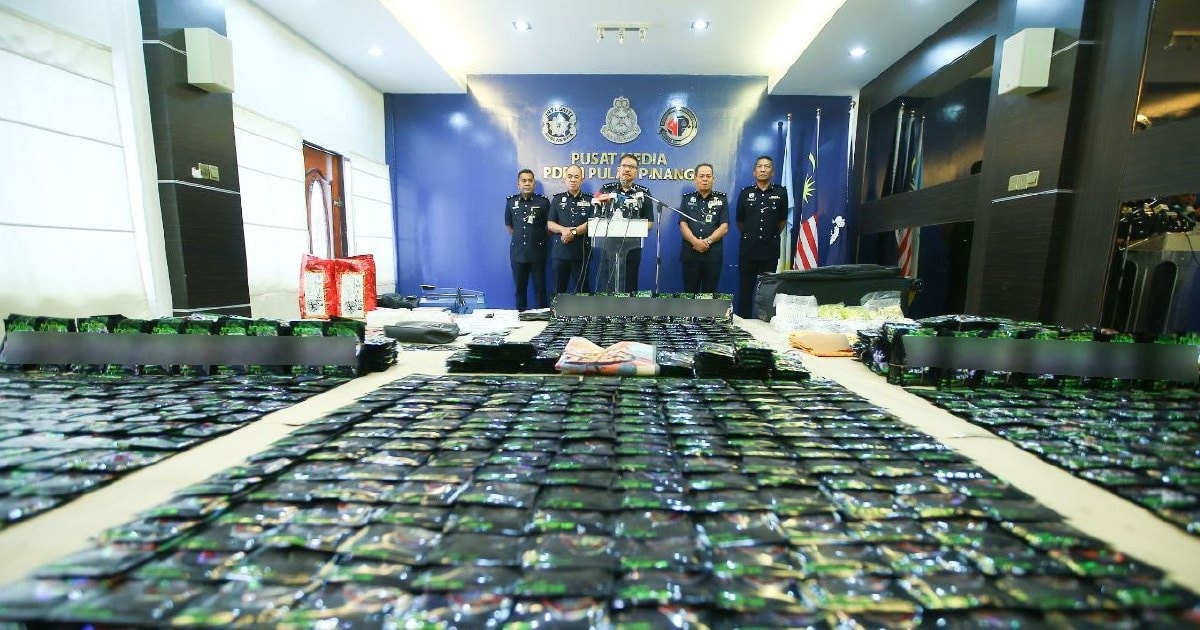 பினாங்கில் 1.6 மில்லியன் மதிப்புள்ள போதைப்பொருள் பறிமுதல் - 3 பேர் கைது