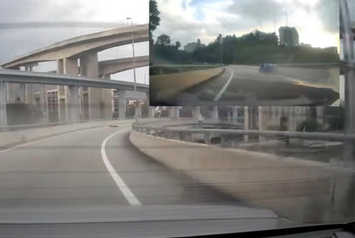 SUKE அதிவேக நெடுஞ்சாலையில் கோர விபத்து: மோதி விட்டு நிற்காமல் சென்ற கார் - மோட்டார் சைக்கிள் ஓட்டுநர் படுகாயம்