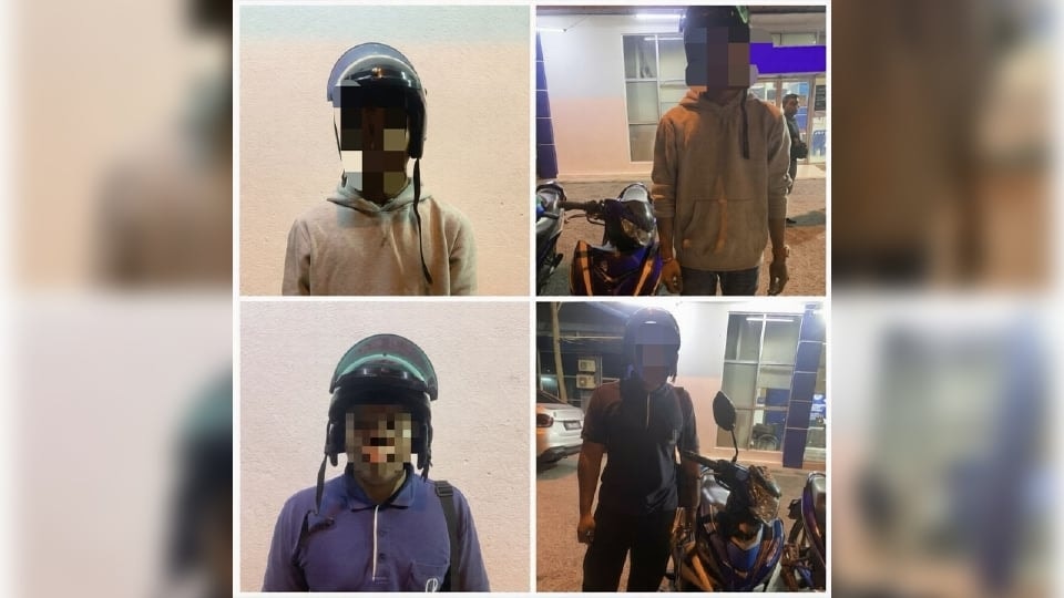 லெக்காஸ் நெடுஞ்சாலையில் ஆபத்தான முறையில் மோட்டார் சைக்கிள் ஓட்டிய இருவர் கைது