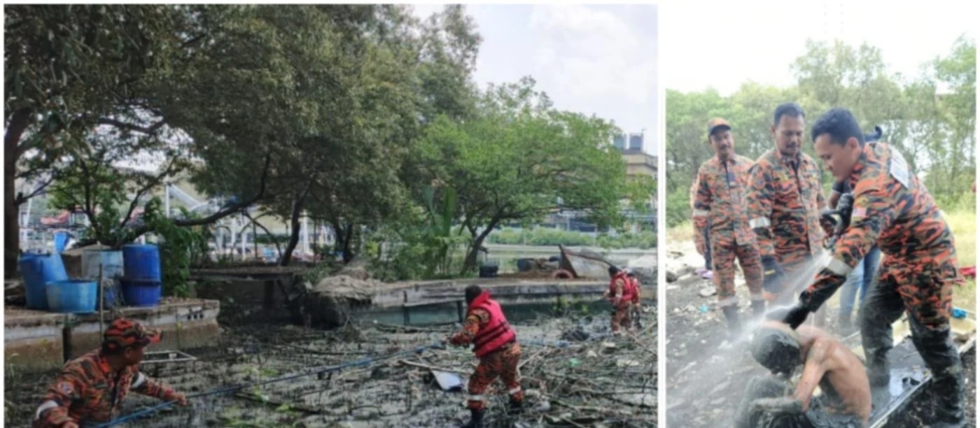 பட்டர்வெர்த் அருகே சேற்றில் சிக்கிய முதியவர் மீட்பு