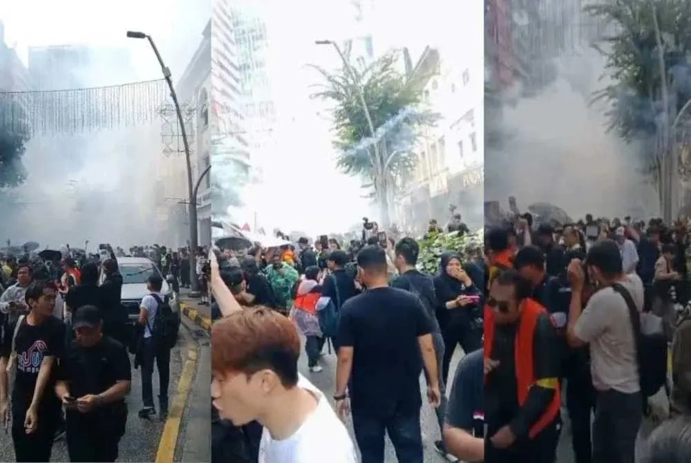 தங்காப் ஆசம் பாக்கி' போராட்டத்தில் திடீர் பட்டாசு வெடிப்பு: போராட்டக்காரர்கள் மத்தியில் பதற்றம்