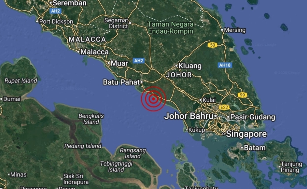  பத்து பஹாட் கடற்கரைப் பகுதியில் மிதமான நிலநடுக்கம்