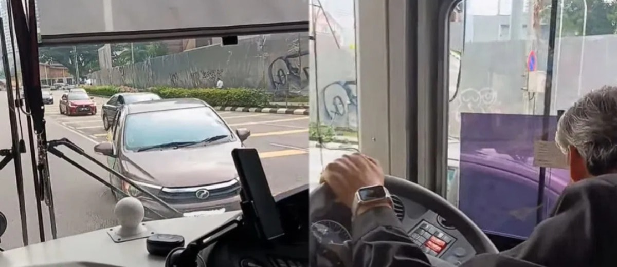 தவறான பாதையில் வந்த கார்: வழிவிட மறுத்து பாடம் புகட்டிய பேருந்து ஓட்டுநர்