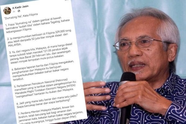 பிலிப்பைன்ஸ் நாட்டிற்கு டீசல் ஏற்றுமதியா? - உண்மை எது, பொய் எது? – கேள்வி எழுப்பினார் மூத்தப் பத்திரிக்கையாளர் காடீர் ஜாசின்
